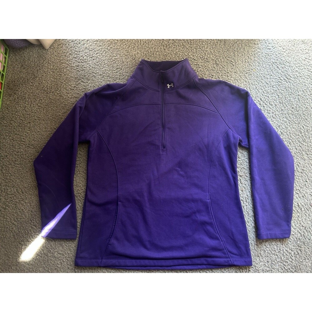 Under Armour Women's Zip Sweat Shirt X Large Purple Loose Fit